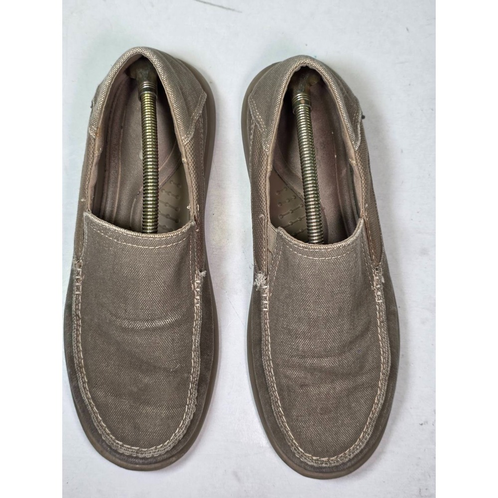 Crocs Santa Cruz 2 Luxe Men's Shoes Size 9 Beige Tan Canvas Slip On Loafers - Picture 4 of 11